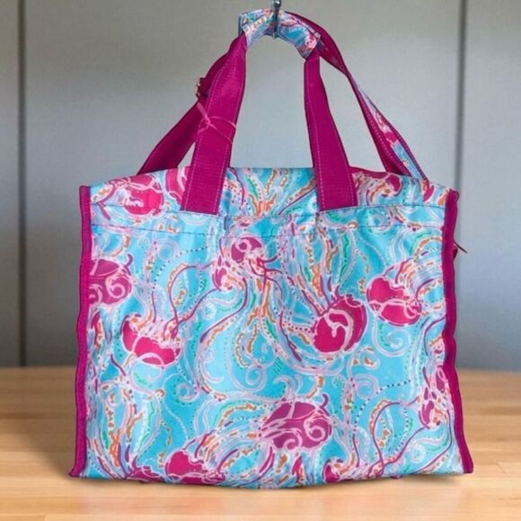 NWT Lilly Pulitzer Insulated cooler pink blue Jellies Be Jammin lunch beach bag main image 4